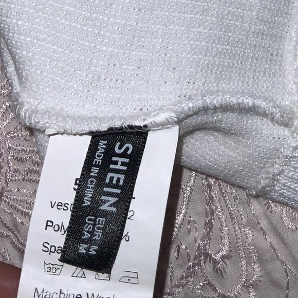 SHEIN Off White Ribbed One Shoulder Crop Top Size M - Picture 4 of 7